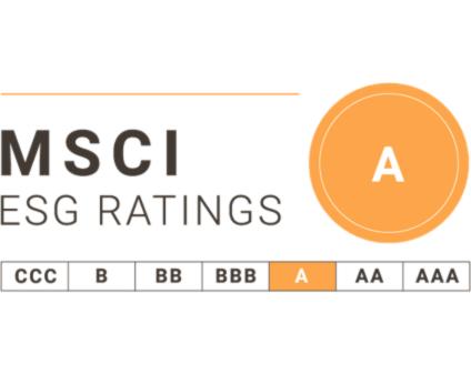 An overall rating of A in the MSCI ESG rating since 2019